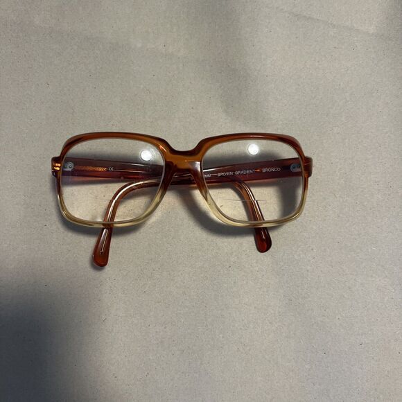 Vintage Bronco brown gradient square sunglasses eyeglasses frames 54 20 140 - Picture 1 of 4